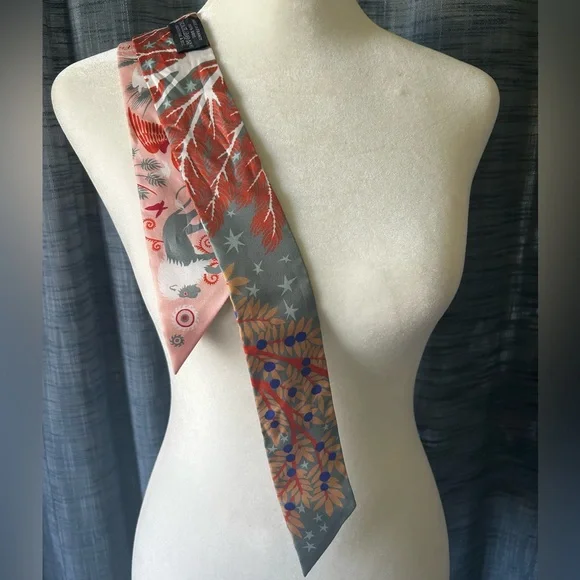 *NWOT*  RARE Auth.Hermés Sous le Charme d'Orphee Twilly Gris Acier/Rose* - Picture 2 of 4